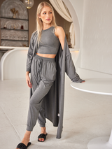 Women's Cropped Tank Top + Pants + Cardigan Three-Piece Set HFL4CZCS53