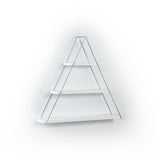 Moset Floating Wall Decor Wall Mounted Rustic Decorative Hanging Metal Bracket Triangle Shelf for Books, White/Chrome