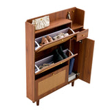 Japanese rattan shoe cabinet, bed top cabinet Brown