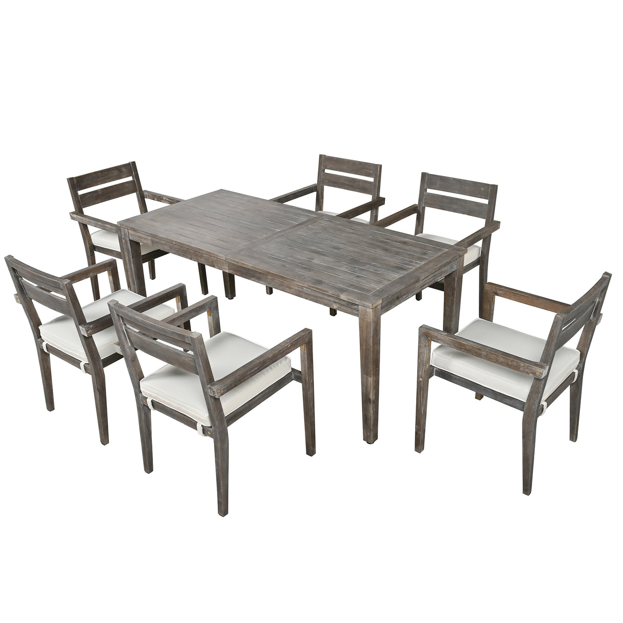 U_Style  Acacia Wood Outdoor Dining Table And Chairs Suitable For Patio, Balcony Or Backyard