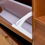 Japanese rattan shoe cabinet, bed top cabinet Brown