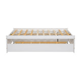 Versatile Full Bed with Trundle,Under bed Storage Box and Nightstand .White