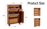 Japanese rattan shoe cabinet, bed top cabinet Brown