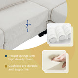[New]Wide Seat Corduroy Modular Sectional Sofa Bed, Sleeper Couch Set with Armrest Pillow,6 Seat Free Combination Sofa with Ottomans, Oversized Indoor Furniture for Living Room, 2 Colors