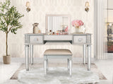 Mirrored Vanities Desk with Drawers, Bedroom Makeup Vanity Table Set with Mirror and Stool, Flip Up Dressing Table for Bedroom/Makeup Room, Working Desk for Women, Girl Furniture Combo