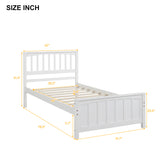Wood Platform Bed Twin size Platform Bed, White(Old Sku:WF190776AAK  Less two center support legs)