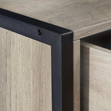 Wood Dresser with 7 Drawers, Wooden Storage Closet for Bedroom, Solid Clothes Cabinet with Sturdy Steel Frame, 48.58"W×15.75"D×31.22"H, 48 inch, Rustic Grey