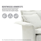 [VIDEO provided][New]95*66"Oversized Luxury Sectional Sofa with Bentwood Armrests,4 seat Upholstered Indoor Furniture with Double Cushions,L Shape Couch with Ottoman for Living Room,Apartment,3 Colors