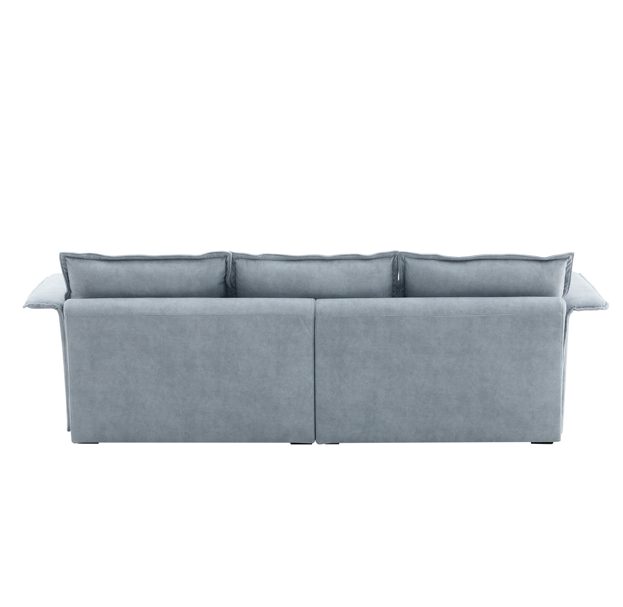 [VIDEO provided][New]95*66"Oversized Luxury Sectional Sofa with Bentwood Armrests,4 seat Upholstered Indoor Furniture with Double Cushions,L Shape Couch with Ottoman for Living Room,Apartment,3 Colors