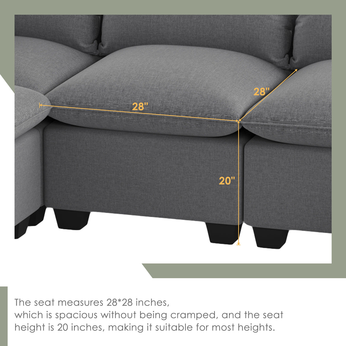 [VIDEO provided][New] 120*93" Modern U Shape Modular Sofa with Storage Ottoman,Luxury 7 Seat Sectional Couch Set with 2 Pillows Included,Freely Combinable Indoor Funiture for Living Room, Apartment