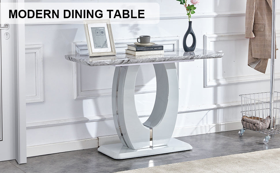Modern minimalist light gray MDF material rectangular counter bar table 47.2 "x 18" x 29.5 "for bedroom bedside entrance, house balcony, office bathroom BT-1280 W1151S00649