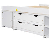 Versatile Full Bed with Trundle,Under bed Storage Box and Nightstand .White