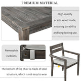 U_Style  Acacia Wood Outdoor Dining Table And Chairs Suitable For Patio, Balcony Or Backyard