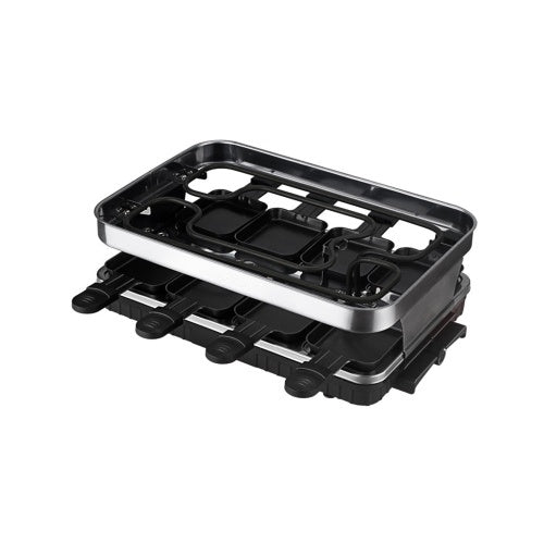 1500W Raclette Grill 8 People Grill Plate Non-stick Coated, Raclette With 8 Mini Raclette Pans, Infinitely Adjustable Temperature