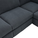 [VIDEO provided][New]93"Modern Sectional Sofa with Vertical Stripes,5-Seat Armless Couch Set with Convertible Ottomans,Various Combinations,L-Shape Indoor Furniture for Living Room,Apartment, 2 Colors