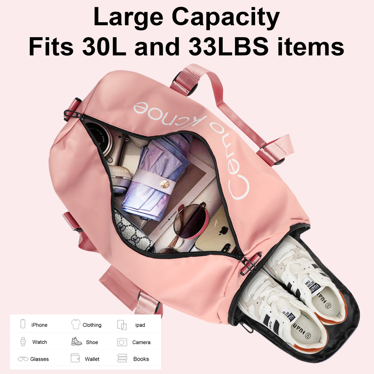 YSSOA Gym Bag for Women Pink