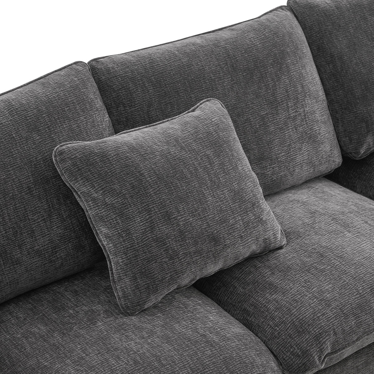 [VIDEO provided] [New] 84*84" Modern L Shape Modular Sofa, 5 Seat Chenille Sectional Couch Set with 2 Pillows Included, Freely Combinable Indoor Funiture for Living Room, Apartment, Office, 2 Colors