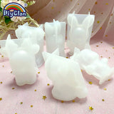 Transparent Unicorn Silicone Epoxy Resin Molds Geometry Bear Rabbit Mould Animal Aromatherapy Candle Making Form Decoration Tool