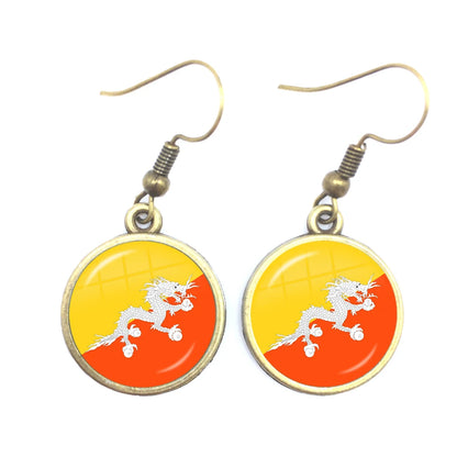 National Flag Drop Earrings Sardova,Nicaragua,Mauritius,Honduras,Haiti,Togo,Bhutan,Belarus,Belize Jewelry For Women Girls Gift