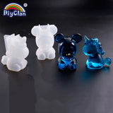 Transparent Unicorn Silicone Epoxy Resin Molds Geometry Bear Rabbit Mould Animal Aromatherapy Candle Making Form Decoration Tool