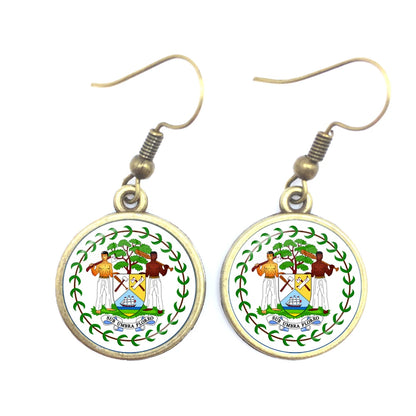 National Flag Drop Earrings Sardova,Nicaragua,Mauritius,Honduras,Haiti,Togo,Bhutan,Belarus,Belize Jewelry For Women Girls Gift