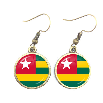 National Flag Drop Earrings Sardova,Nicaragua,Mauritius,Honduras,Haiti,Togo,Bhutan,Belarus,Belize Jewelry For Women Girls Gift