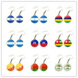 National Flag Drop Earrings Sardova,Nicaragua,Mauritius,Honduras,Haiti,Togo,Bhutan,Belarus,Belize Jewelry For Women Girls Gift