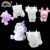 Transparent Unicorn Silicone Epoxy Resin Molds Geometry Bear Rabbit Mould Animal Aromatherapy Candle Making Form Decoration Tool