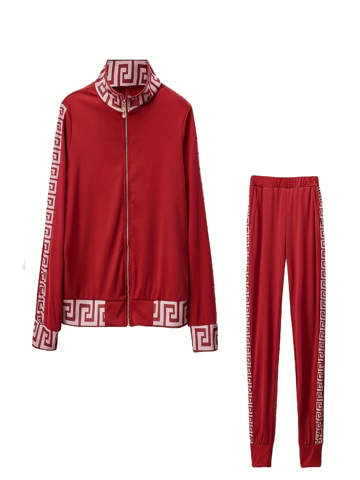New Style Leisure Printing Stitching Two-piece Suit