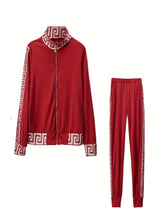 New Style Leisure Printing Stitching Two-piece Suit