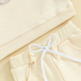 Tregren 0-3Y Toddler Baby Girls Outfit Plush Letter Embroidery Long Sleeve Sweatshirt Elastic Pants 2pcs Set Infant Fall Clothes