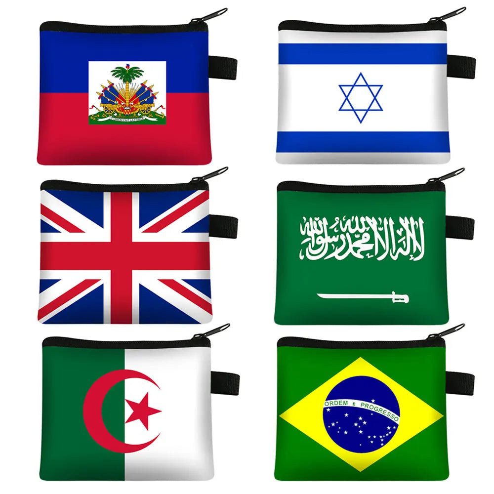 National Flag Print Coin Purses Bags