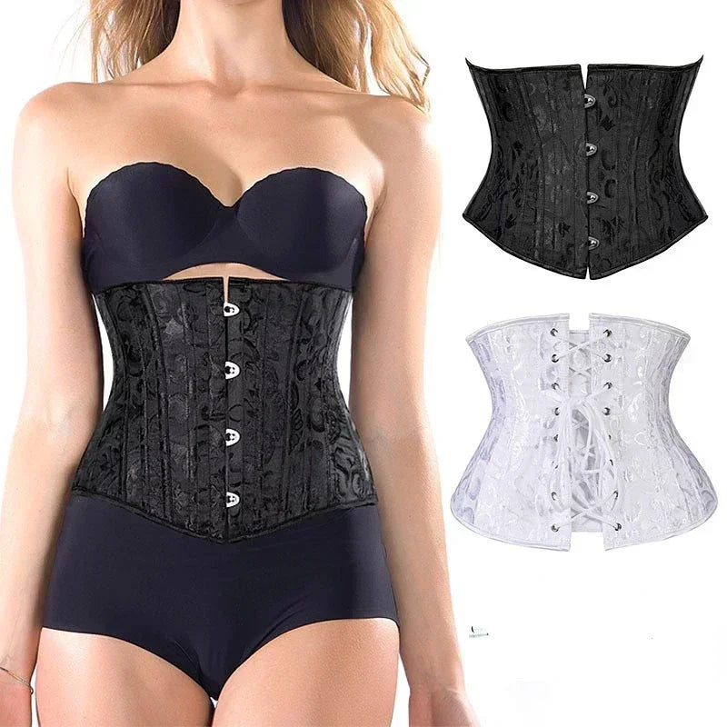 Women Sexy Cummerbund Underwear Waist Slimming Belt Gothic Corset Wide Girdle Underbust Fashion Slimming Body Shaper Waistband