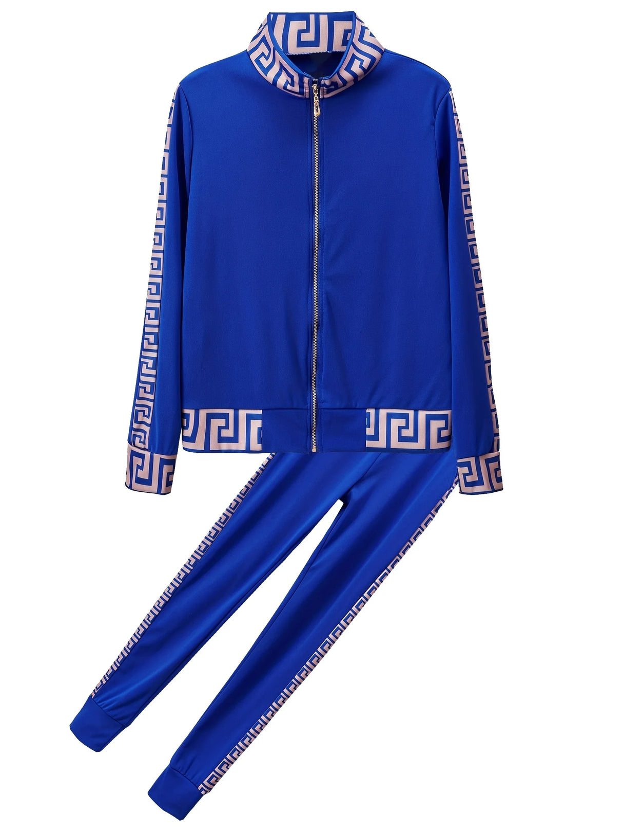 New Style Leisure Printing Stitching Two-piece Suit