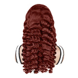 Tracy Hair Wear and Go Glueless Wigs Human Hair Reddish Brown Loose Deep Lace Front Wig Human Hair Red Brown Lace Front Wig