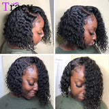 TRACY HAIR Water Wave Bob Wig 13x4 Lace Front Human Hair Wigs Short Bob Wig Pre-Plucked Human Hair wigs