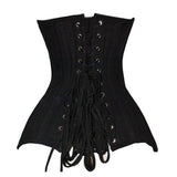 Women Cotton Double Steel Boned Waist Cincher With Crotch Wrap Court Corset Trimmer Belt Adjustable Tummy Tuck Girdle  Belly Con