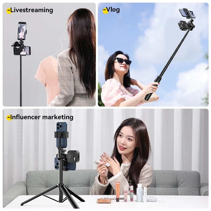 Ulanzi MT-70 Selfie Stick Tripod for phone photograph Livestreaming vlog with Remote Control 360° Rotation Portrait Landscape