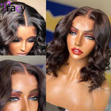 Wear And Go 4x4 Closure Wigs Human Hair 10 Inch Body Wave Bob Pre Plucked Lace Front Wigs Human Hair Pre Cut Lace Glueless Wig