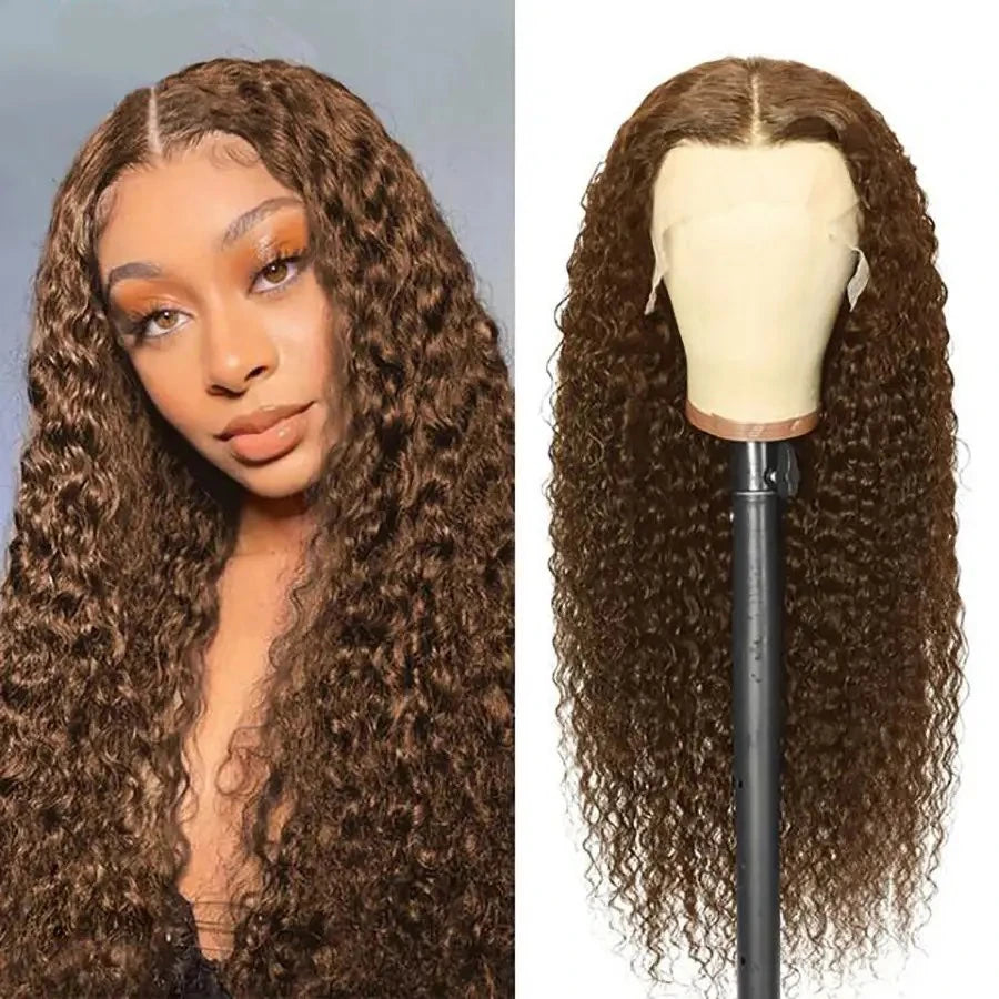 Tracy Hair Glueless Pre Cut Lace Wig #4 Dark Brown Water Water Wig Wear Go Wig Human Hair Wig Pre Plucked
