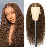 Tracy Hair Glueless Pre Cut Lace Wig #4 Dark Brown Water Water Wig Wear Go Wig Human Hair Wig Pre Plucked