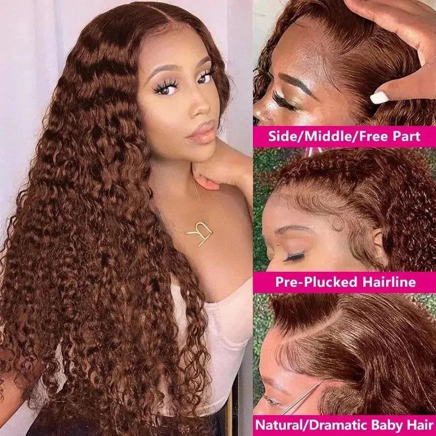 Tracy Hair Glueless Pre Cut Lace Wig #4 Dark Brown Water Water Wig Wear Go Wig Human Hair Wig Pre Plucked