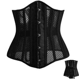 Women Corset Boned Waist Trainer Underbust Mesh breathness Steampunk Gothic Clothing Black Corsets Belt Waist Slimming Corselet