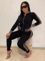 New Style Leisure Printing Stitching Two-piece Suit