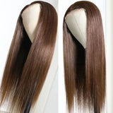 TRACY Chocolate Brown Lace Front Human Hair Wigs For Women 13x4 Lace Frontal Straight Wig #4 Brown Colored 4x4 Lace Closure Wig