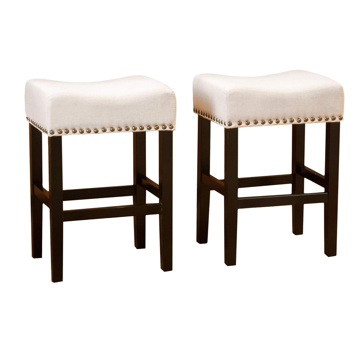 [Ship to Canada only]Laramie Linen Fabric Counterstools, 2-Pcs Set, Beige