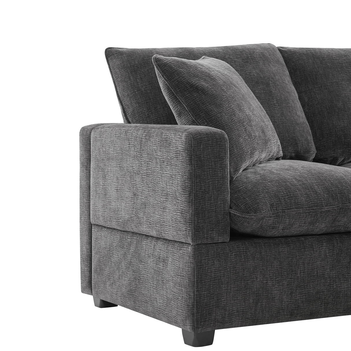 [VIDEO provided] [New] 110*84" Modern U Shape Modular Sofa, 7 Seat Chenille Sectional Couch Set with 2 Pillows Included, Freely Combinable Indoor Funiture for Living Room, Apartment, Office, 2 Colors