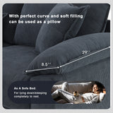 [New]Wide Seat Corduroy Modular Sectional Sofa Bed, Sleeper Couch Set with Armrest Pillow,6 Seat Free Combination Sofa with Ottomans, Oversized Indoor Furniture for Living Room, 2 Colors