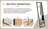 Third generation, black thick wooden frame full body mirror, large floor standing mirror, dressing mirror, decorative mirror, suitable for bedrooms, living rooms, clothing stores57.9"*18.1"