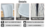 Modern minimalist dining chairs and office chairs. 4-piece set of light gray PU seats with black metal legs. Suitable for restaurants, living rooms, and offices. C-008